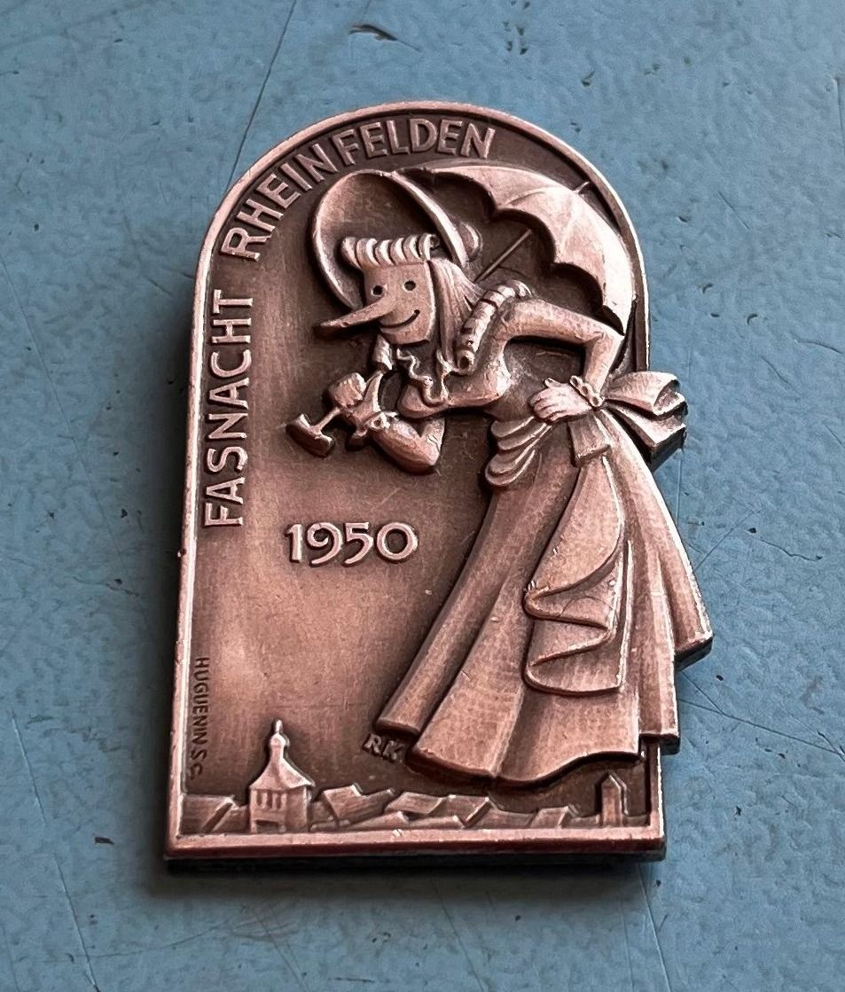 Plaketten & Abzeichen: Fasnachtsplakette Rheinfelden 1950 – Gebraucht aus Obernau von Wgnom