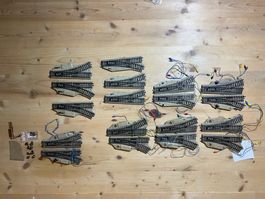 Märklin H0 M-Gleis Konvolut 18 Weichen + Ersatzteile