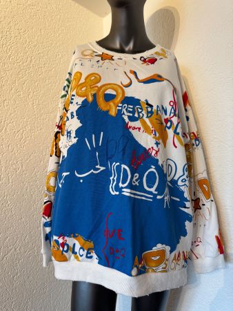 Oversize Sweatshirt Graffiti-Muster Bunter Streetwear Unisex