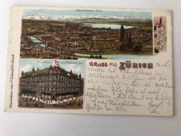 Gruss aus Zürich -  Gesamtansicht - Waarenhaus Jelmoli 1900