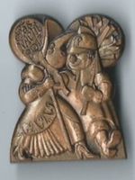 Fasnachtsplakette Basel, "Blaggedde" 2013 (Bronce)