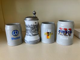 4 Bierkrüge Warteck Basel