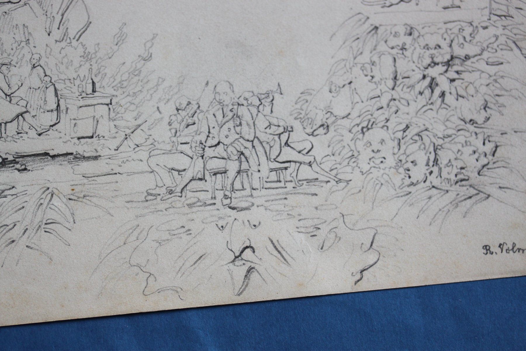 Dipinti: VOLMAR RUDOLF 1832 Zeichnung – Usato da Riehen venduto da Joncika 3