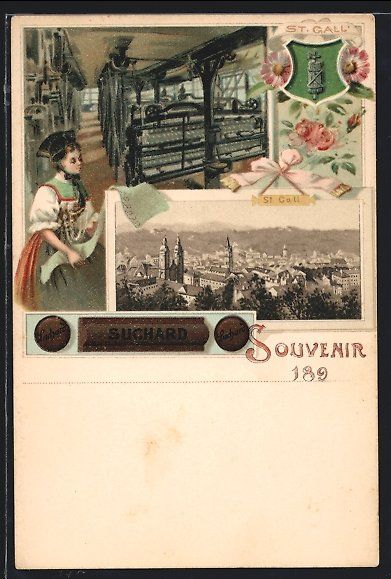 Ansichtskarten: Litho St. Gallen, Ortsansicht, Blick in  – Gebraucht aus Berlin von bartko-reher