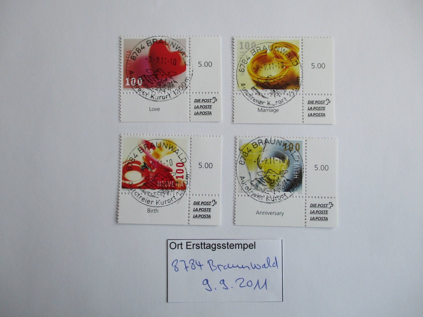 Alle Briefmarken: Voll Ort Ersttagsstempel 8784 Braunwald – Gebraucht aus Langnau b. Reiden von Aktuell88