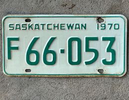 Alte Autonummer Kanada Saskatchewan 1970 56 Jahre