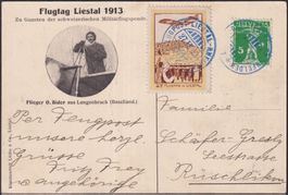LIESTAL, Pionier-Vorläufer-Karte: VIII.Pf.2 +Plattenfehler