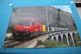 SBB, Lok 2000, Re 460 mit Güterzug, BLS Südrampe, Hohtenn