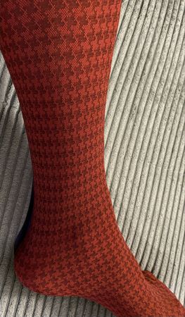 Damen Feinstrumpfhose Karomuster Rot Grösse M neu