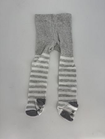 Baby Strumpfhose Gr. 74/80 grau weiss gestreift 