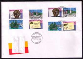 1990_GENF-BLOCK_ALLE 4 KOMBINATIONEN auf FDC !