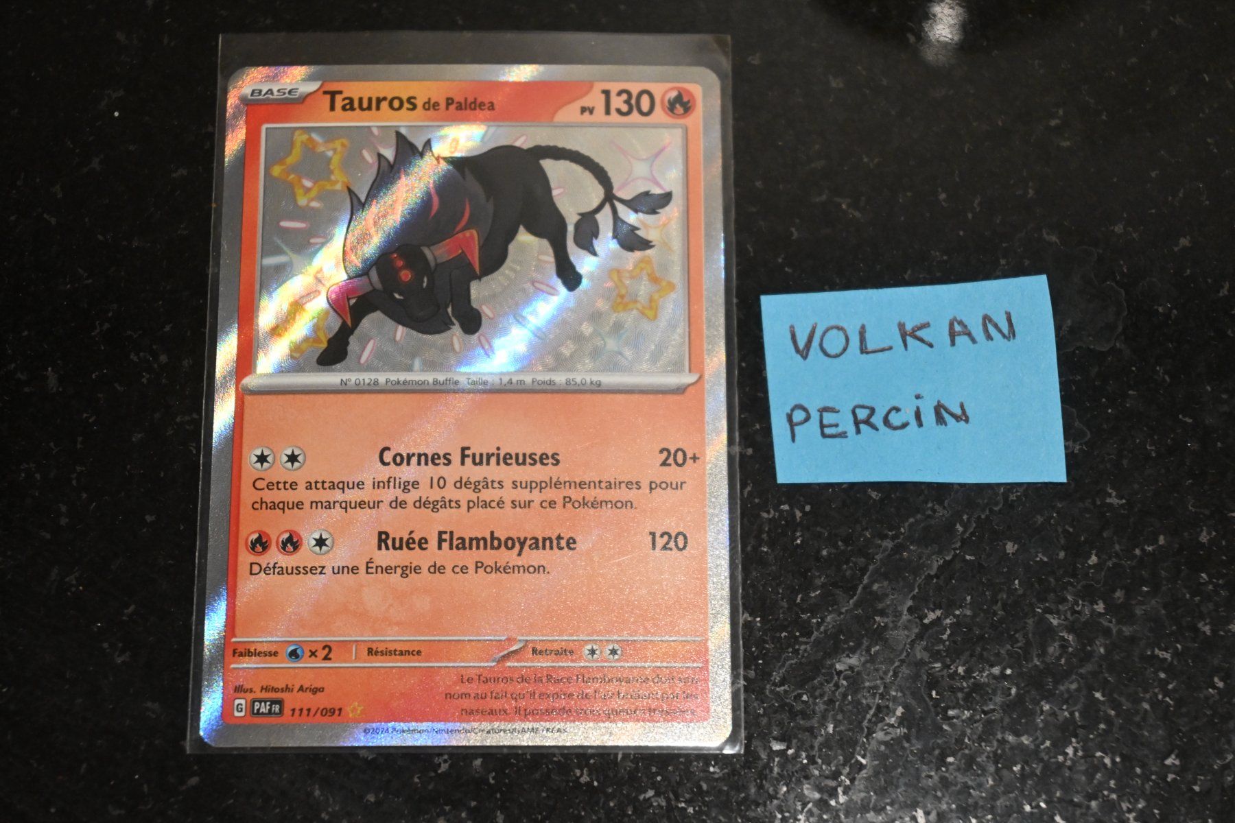 Pokémon Sammelbilder & Trading cards: Tauros de Paldea (PAF 111) – Neu (gemäss Beschreibung) aus Aigle von PSAPOKEVOVO