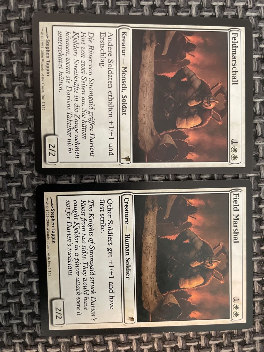 Magic The Gathering Carte collezionabili: Magic The Gathering: Feldmarschall, 2 Stk, Top Zustand – Usato da Rheinfelden venduto da tvi_ghr7