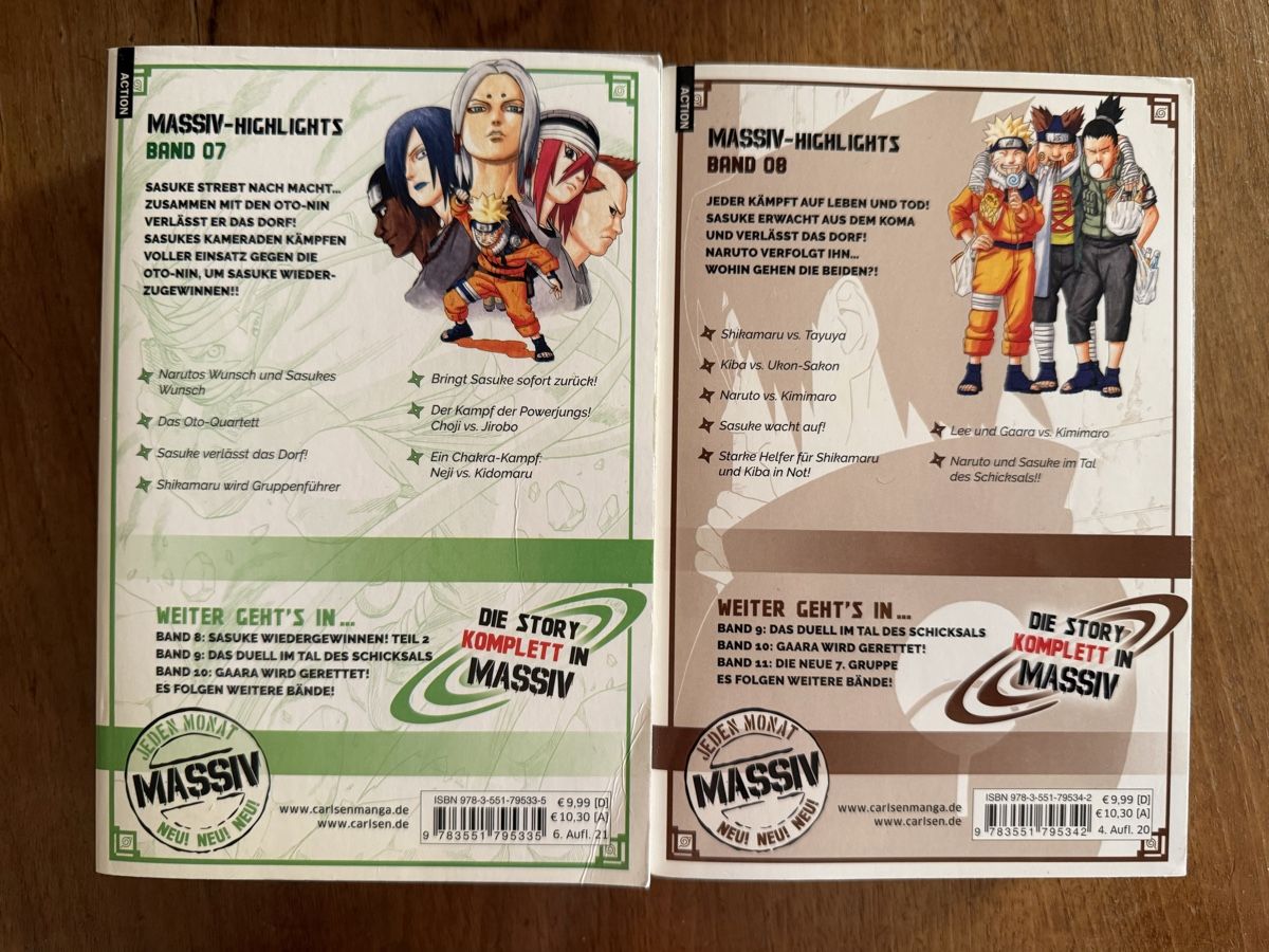 Fumetti: Naruto Massiv 07 & 08 - Manga Sammlung – Usato da zürich venduto da greenmodul 2
