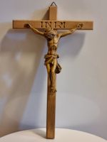 Vintage Kruzifix Holz Wandkreuz INRI Jesus