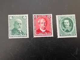 Deutsches Reich 1936  MiNr. 604-05 +608  *  (5058)
