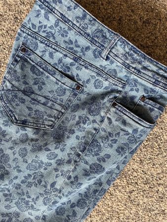 Denimjeans, gemustert, 5-Pocket-Style, Gr.42 (Bund ca.90cm)