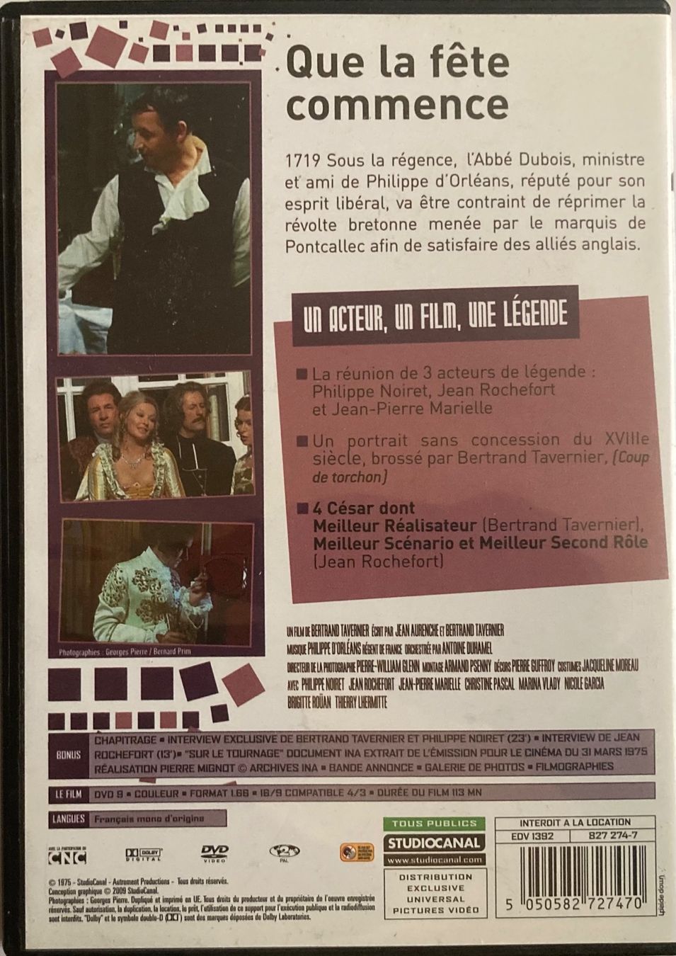 Tutti i DVDs: PHILIPPE NOIRET - QUE LA FÊTE COMMENCE – Usato da Poliez-Pittet venduto da Newtown-Records 1