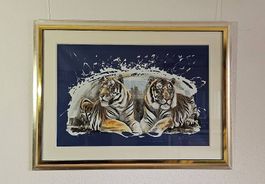 Rolf Knie "Zwei Tiger" Serigraphie Ep.Art. 1/1, handsigniert