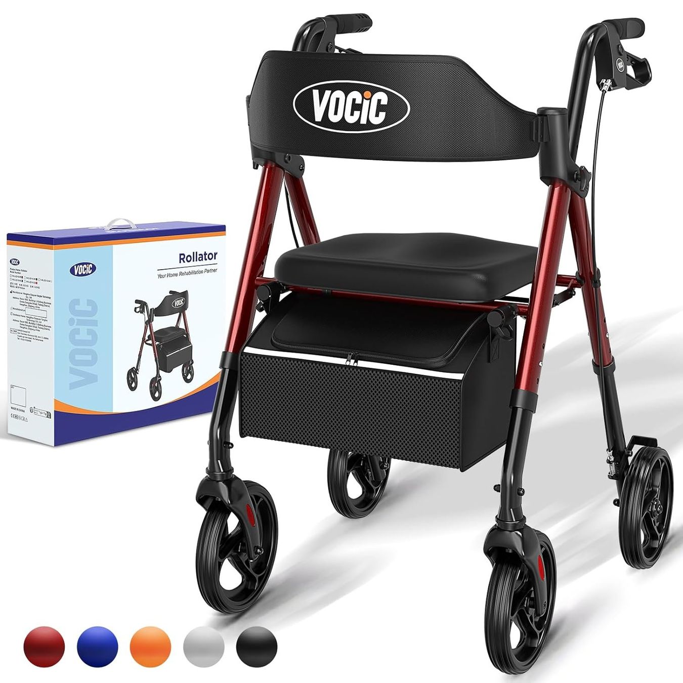 Gehhilfen: Gehhilfe Rollator mit Sitz klappbar Senioren NEU – Neu und originalverpackt aus Wittenbach von VELARO