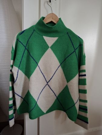 Pullover C&A XS vert, blanc et bleu 