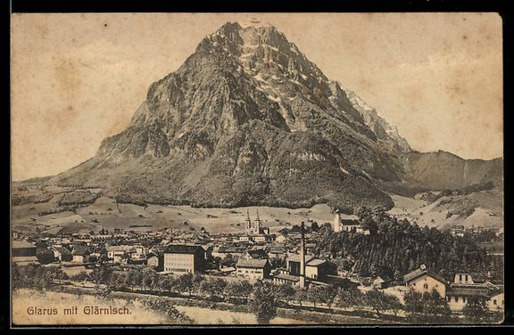 Cartes postales: AK Glarus, Mit Glärnisch – D'occasion à Berlin par bartko-reher