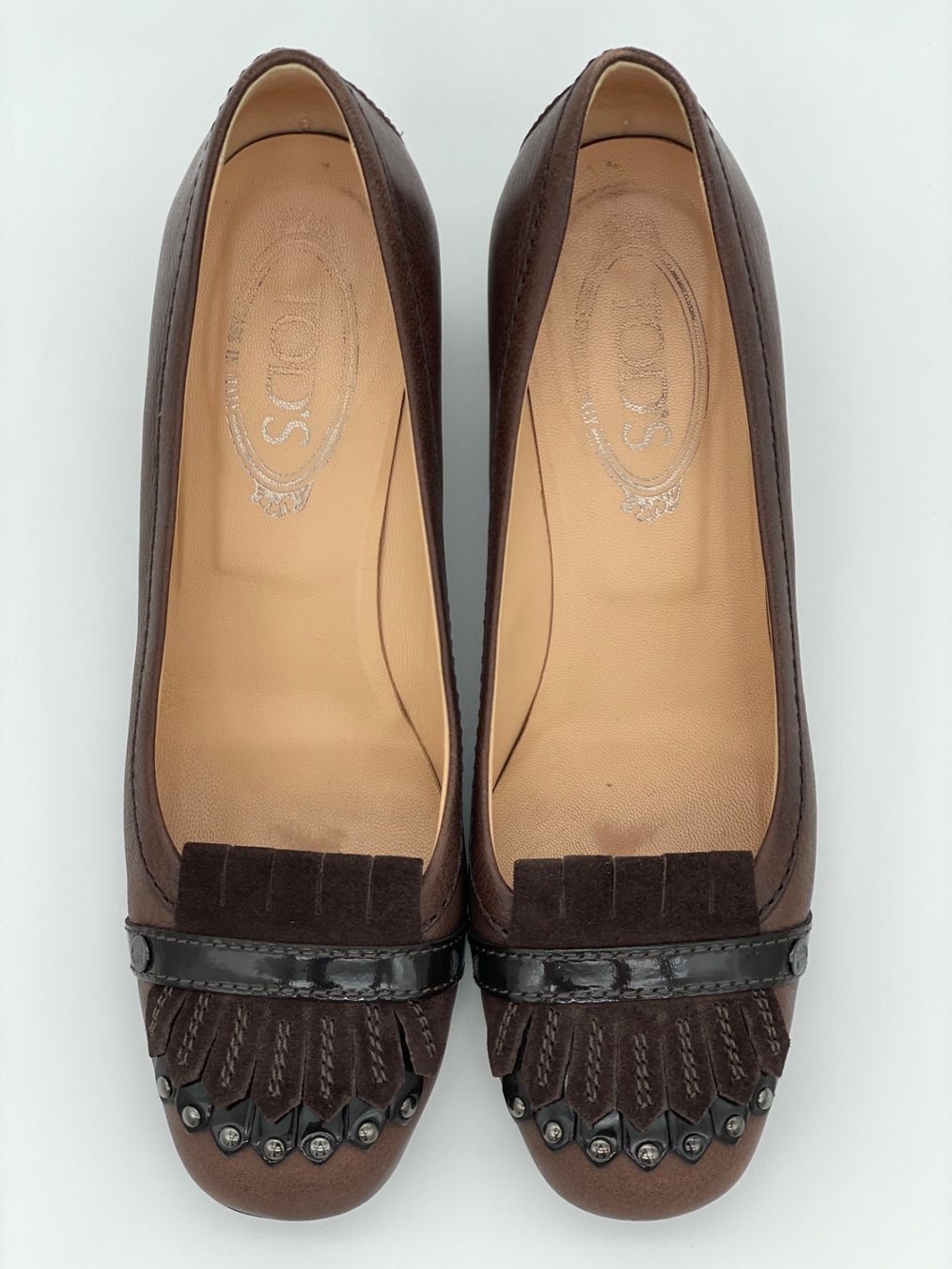 Tod'S Scarpe da donna: Tod's Fringed Studded Pump EU 38 Braun – Usato da Zürich venduto da shoe_shop 4