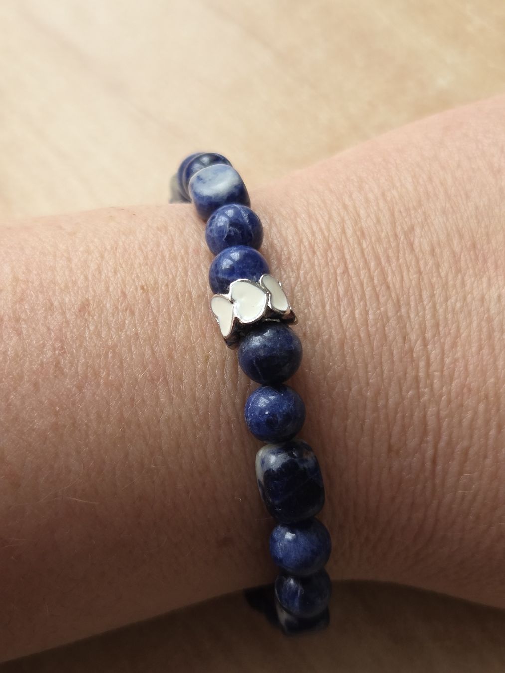 Bracciali & Braccialetti: Sodalith Elastarmband mit Herz Länge 19,5cm  – Nuovo (secondo la descrizione) da Winterthur venduto da katzen07 1