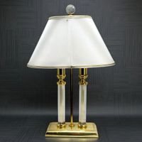 Lampe bouillotte Le Dauphin Hollywood Regency laiton verre