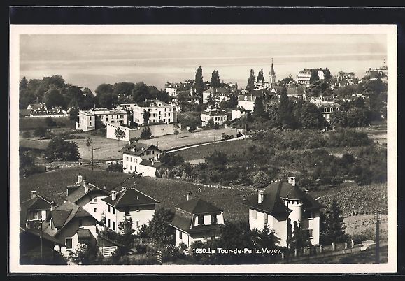 Cartoline postali: La Tour de Peilz, Teilansicht mit Blick  – Usato da Berlin venduto da bartko-reher