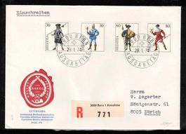 1974, INTERNABA Blockausschnitte W46-W49 auf FDC