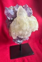 Wunderschöner Amethyst und Quarz auf Sockel, Unikat!