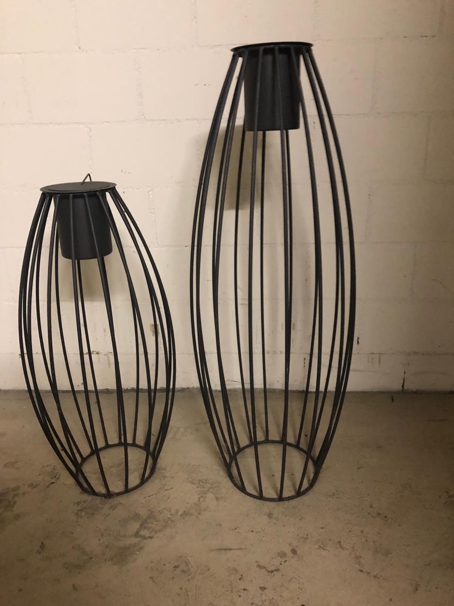 Tutte le decorazioni: 2 grosse schwarze Standlichter / Bioethanol-Deko – Nuovo (secondo la descrizione) da Weisslingen venduto da lar_r9qr