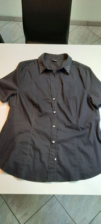 Gr 48 xl schwarze Damen bluse von c&a mit strassteinen top | Kaufen auf ...
