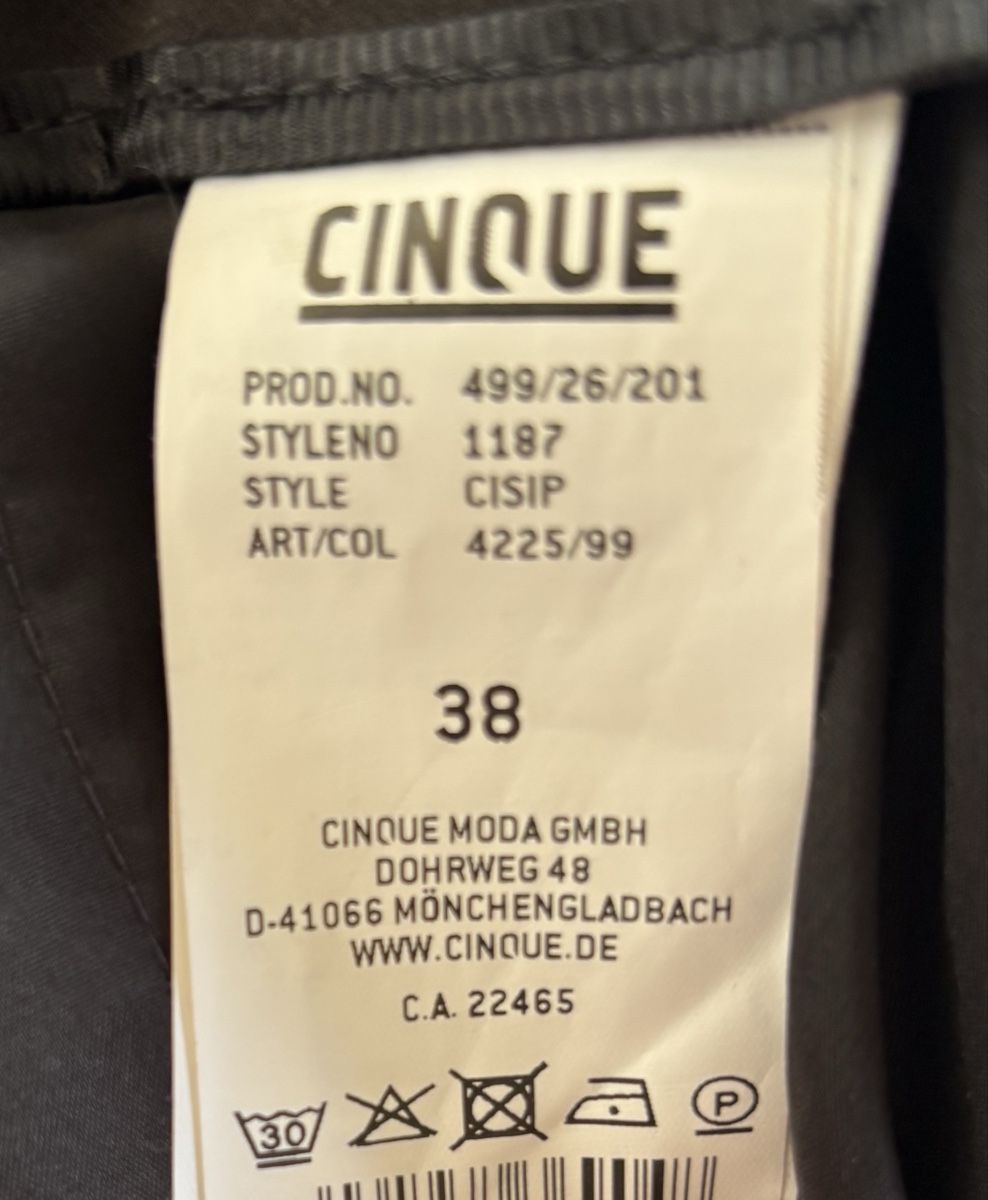 Cinque Pantaloni: Hose von Cinque, schwarz, Gr. 38, neu – Nuovo (secondo la descrizione) da Liestal venduto da userin1000 6