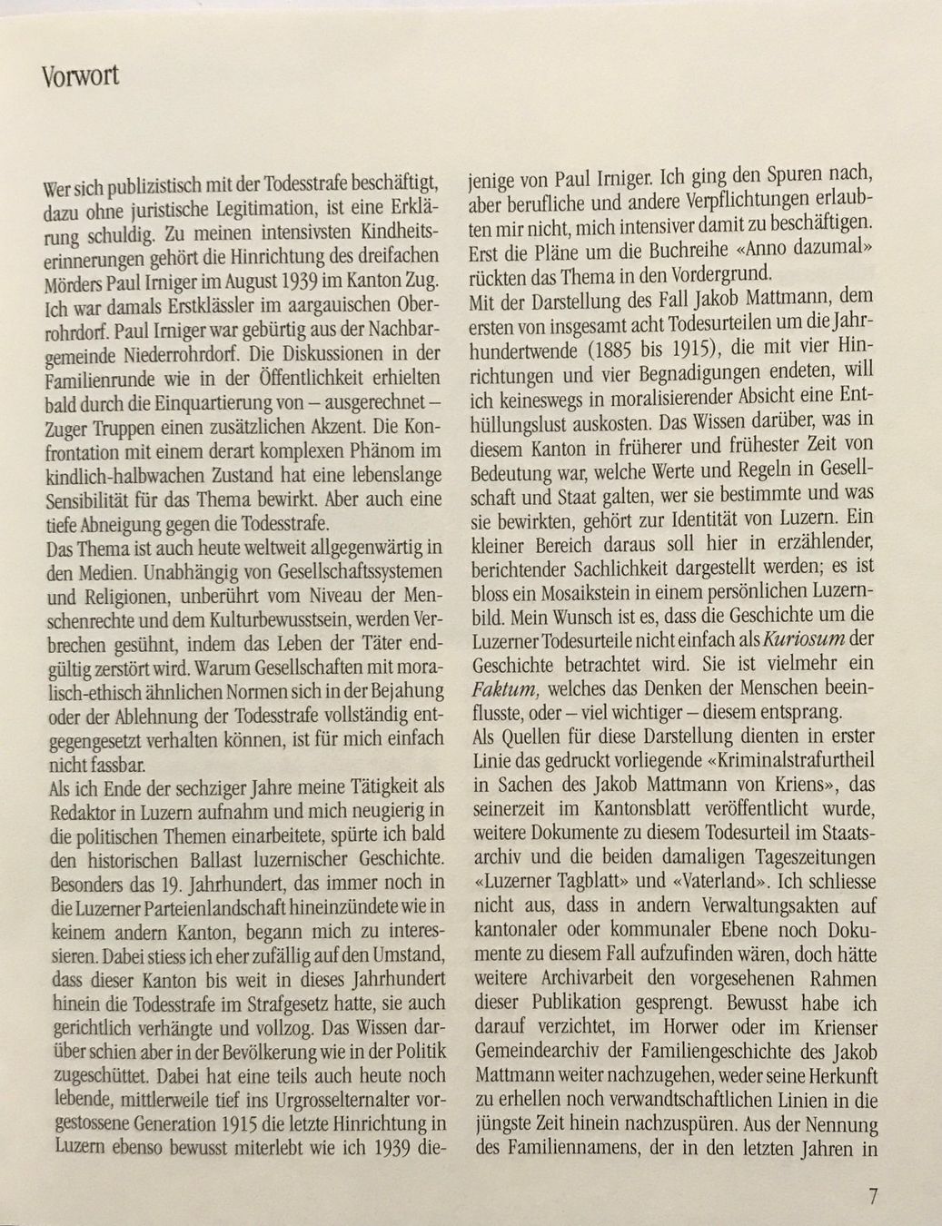 Libri: Merki Martin, Ein Luzerner Todesurteil: Jakob Mattmann – Nuovo e nell'imballaggio originale da Sarnen venduto da Livres 4
