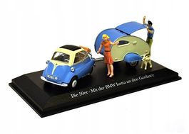 BMW Isetta 250 1955-1962 hellblau / creme mit Wohnwagen