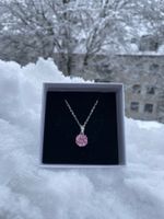 Rosen Krystal Zyrkon kette sehr glänzend
