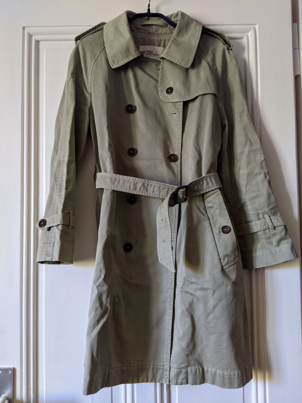 Isabel Marant Cappotti: ISABEL MARANT : Trench vert pâle 36 – Usato da Petit-Lancy venduto da lilycerise 2