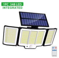 Lumière solaire extérieure 348 LED, capteur de mouvement