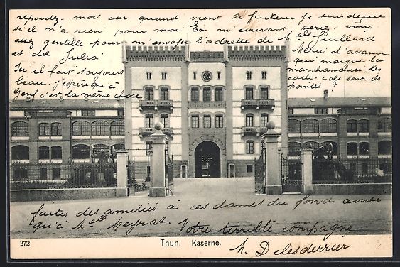 Cartes postales: Thun, Kaserne, Frontalansicht mit Eingan – D'occasion à Berlin par bartko-reher
