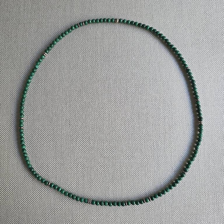 Catenine: Collier en véritable Malachite 4 mm, envoi compris  – Usato da Orbe venduto da Adaline.64 4