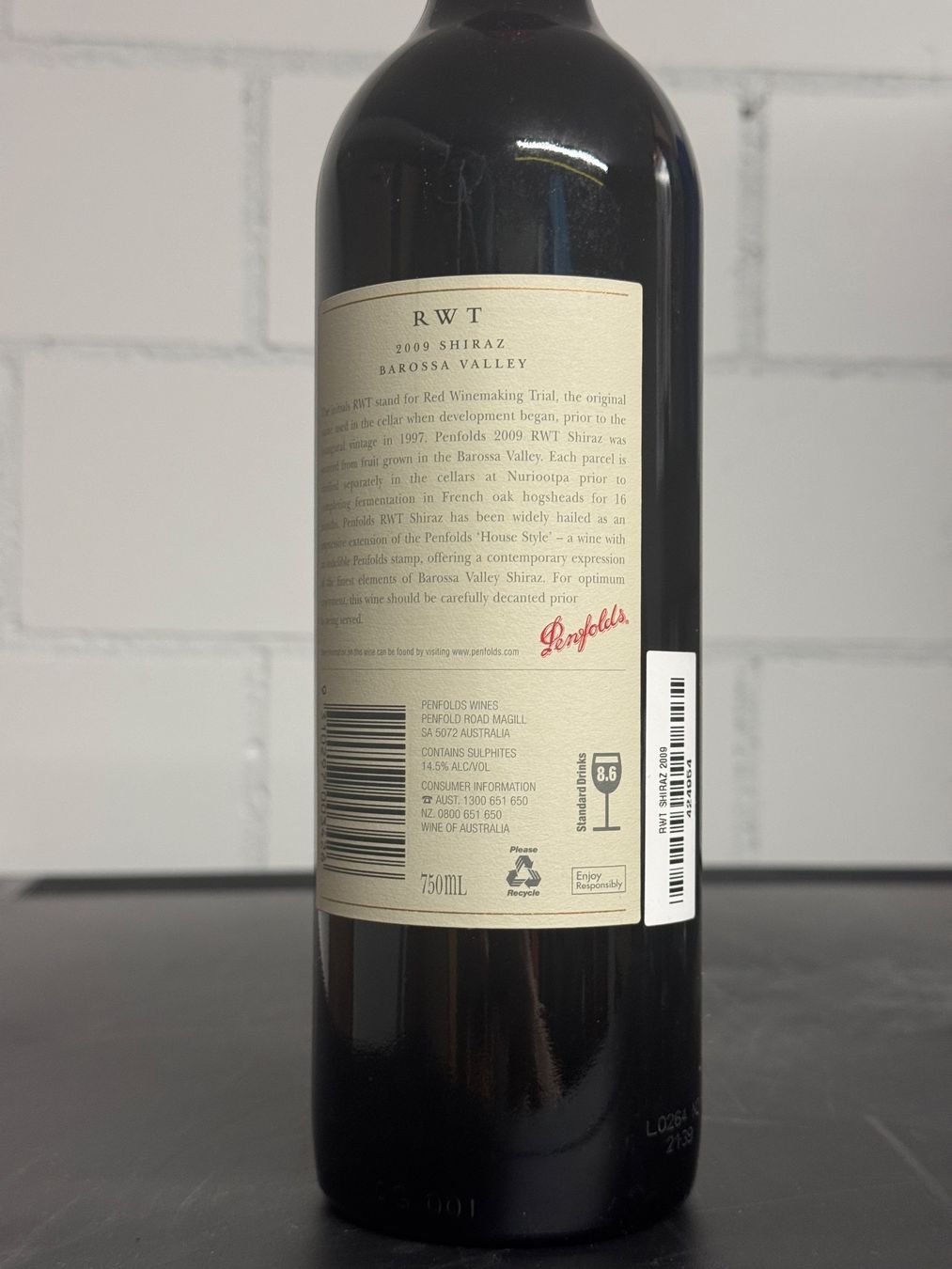 Vino: Penfolds RWT 2009 Rotwein – Nuovo e nell'imballaggio originale da Uetikon am See venduto da ZueriTB 3