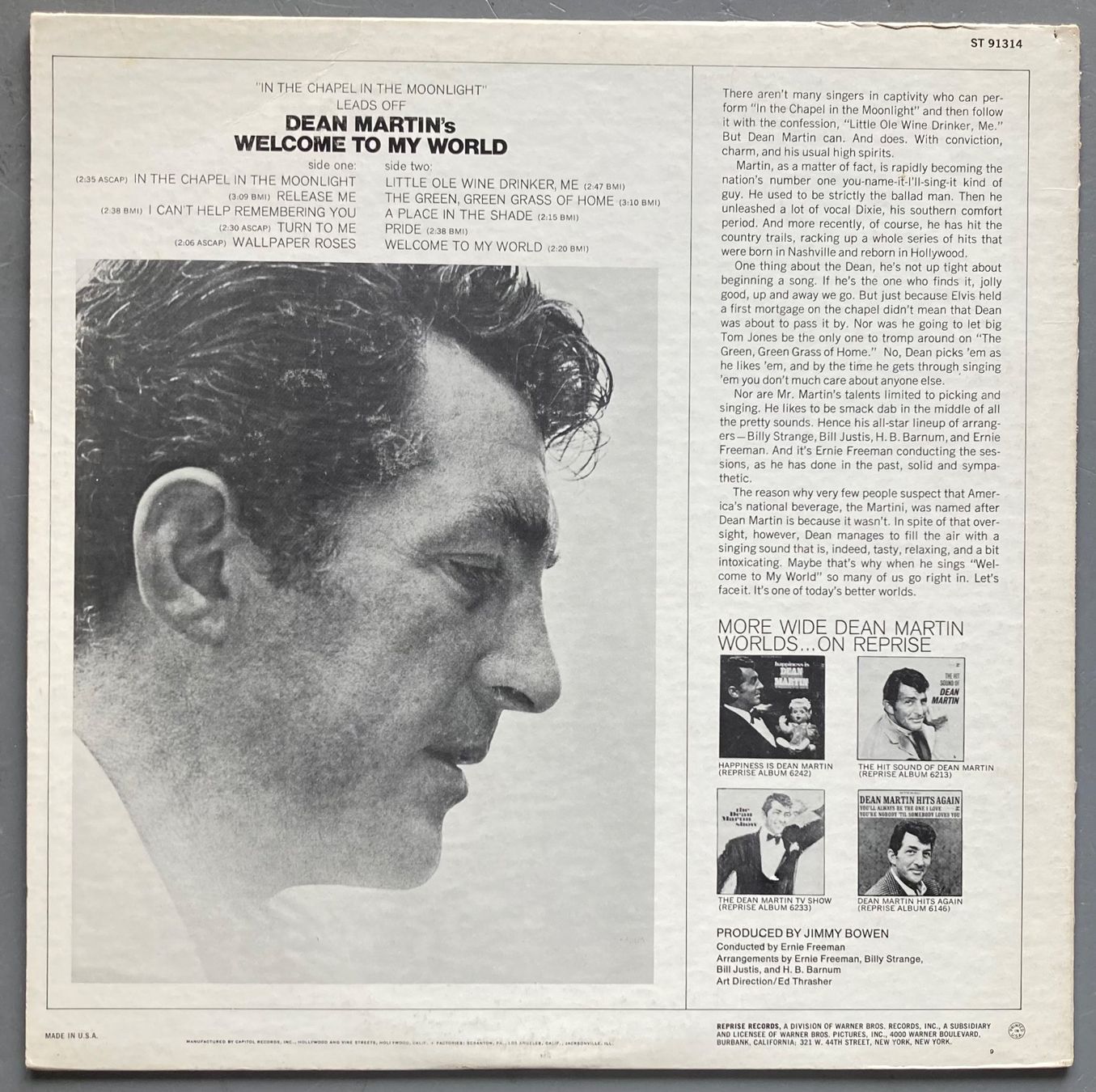 Schallplatten: DEAN MARTIN - WELCOME TO MY WORLD – Gebraucht aus Poliez-Pittet von Newtown-Records 1