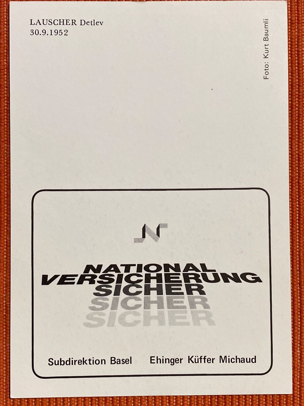 Autografi: FCB Autogrammkarte Lauscher Detlev 1979/80 – Usato da Büsserach venduto da Gimenez77 1