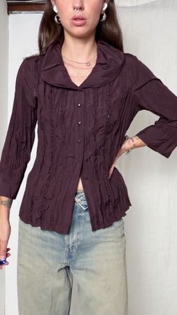 Vintage Y2K burgundy blouse 