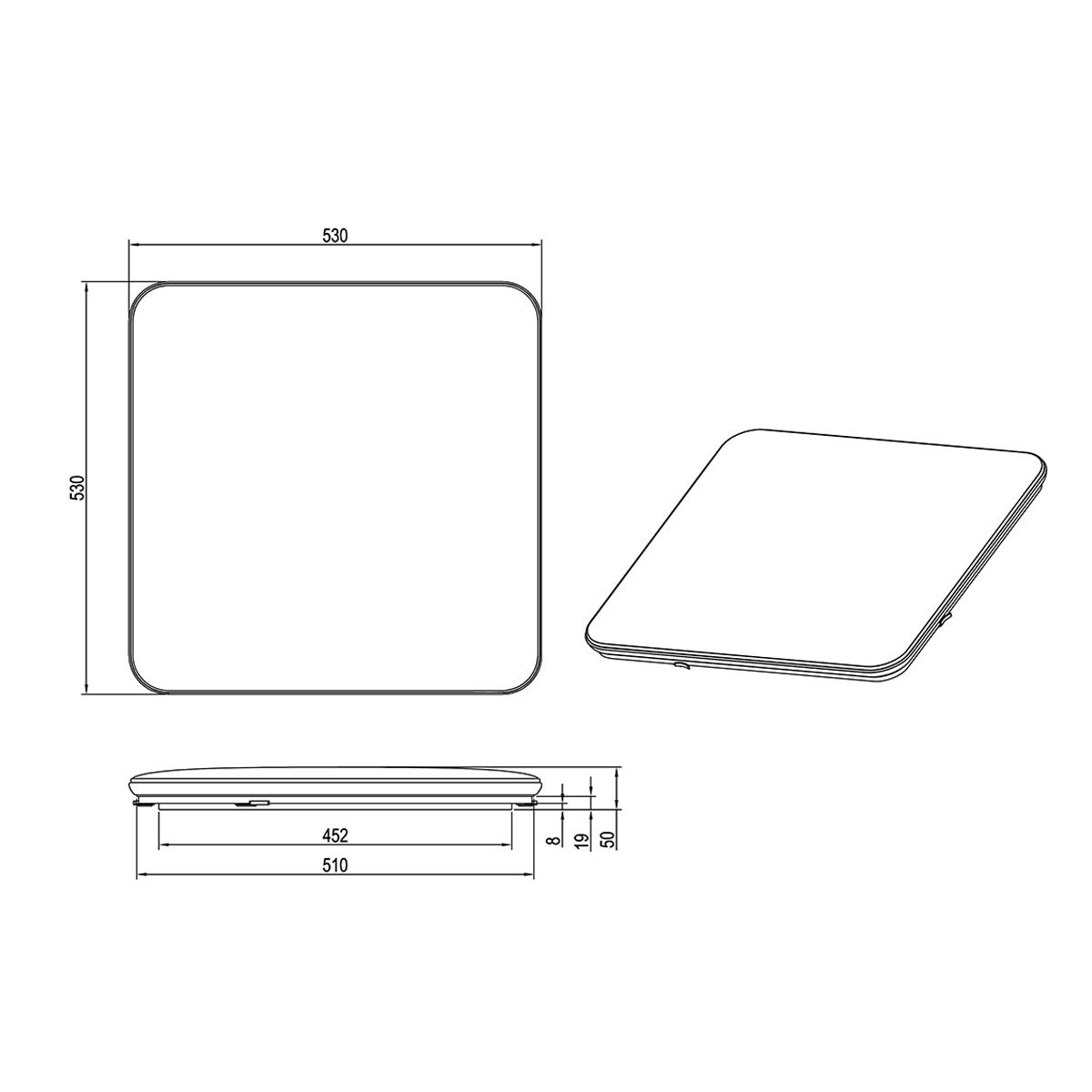 Kronleuchter & Deckenlampen: LED Deckenleuchte, 4000K, 53 cm x 53 cm – Neu (gemäss Beschreibung) aus Kreuzlingen von Smart-Light 4