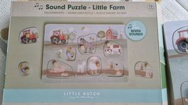 Little Dutch Holzpuzzle Bauernhof mit Sound Top Zustand!