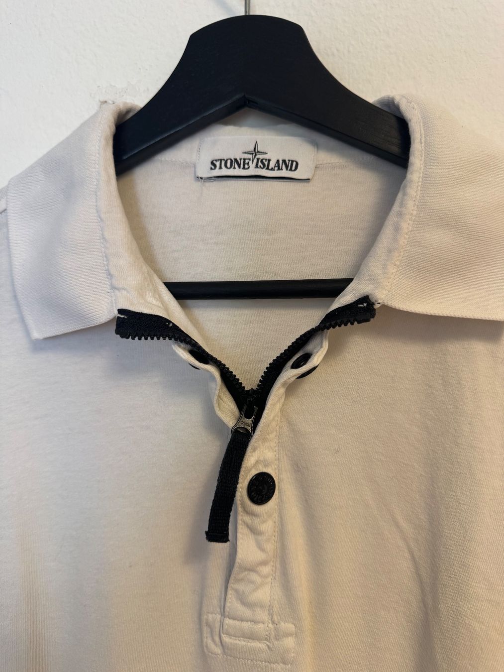 Stone Island Magliette Polo: Stone Island Polo Langarm, Gr. M, Weiss – Usato da Zürich venduto da nils.alex 3