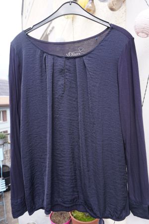 S.Oliver Damen Bluse, Grösse 42, Dunkelblau